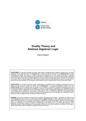 Duality Theory and Abstract Algebraic Logic