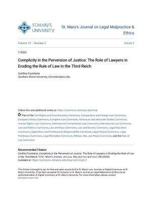 The Role of Lawyers in Eroding the Rule of Law in the Third Reich