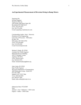 An Experimental Measurement of Diversion Owing to Ramp Meters