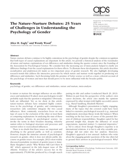 The Nature–Nurture Debates: 25 Years of Challenges In