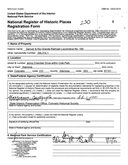 National Register of Historic Places ^30 I 8 Registration Form