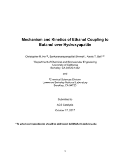 Mechanism and Kinetics of Ethanol Coupling to Butanol Over Hydroxyapatite
