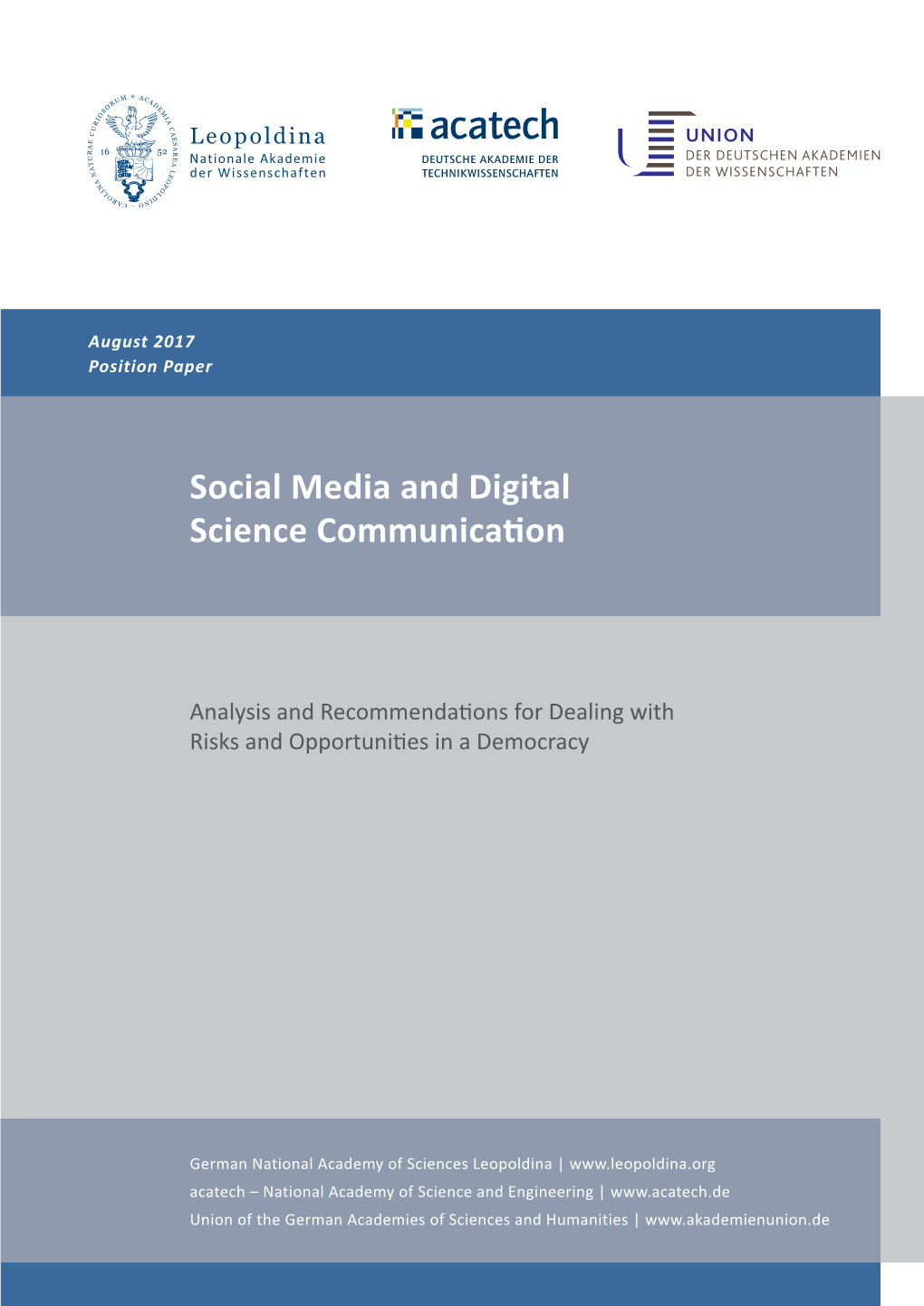 Social Media and Digital Science Communication
