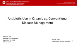 Antibiotic Use for Disease Management in Crop Systems