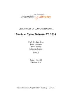 Seminar Cyber Defense FT 2014