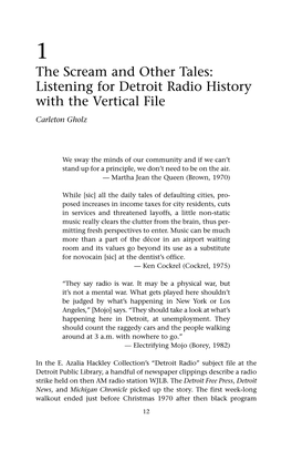 Listening for Detroit Radio History with the Vertical File Carleton Gholz