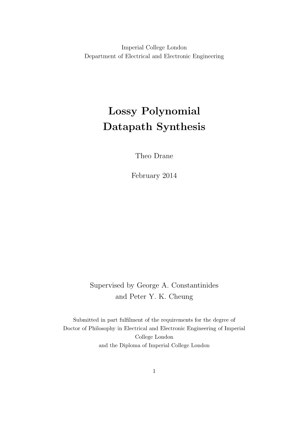 Lossy Polynomial Datapath Synthesis