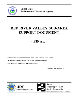 Red River Valley Sub-Area Support Document