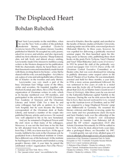 The Displaced Heart Bohdan Rubchak