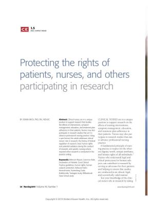 Protecting the Rights of Patients, Nurses, and Others Participating in Research