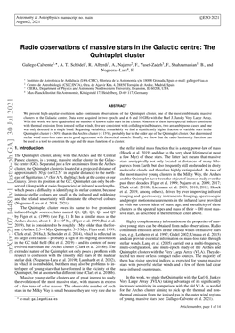 Radio Observations of Massive Stars in the Galactic Centre: the Quintuplet Cluster Gallego-Calvente1,?, A
