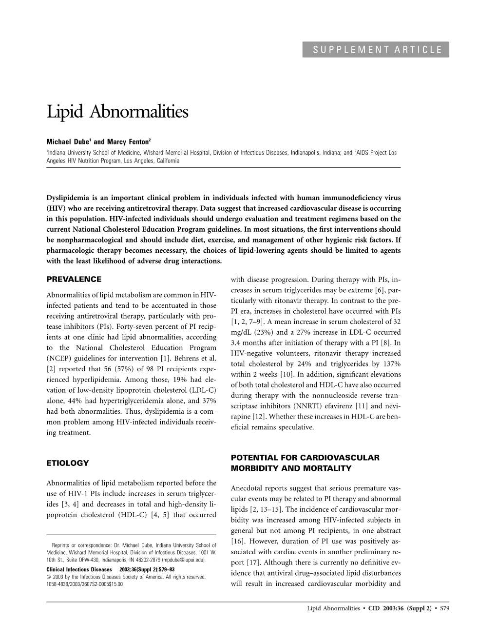 Lipid Abnormalities