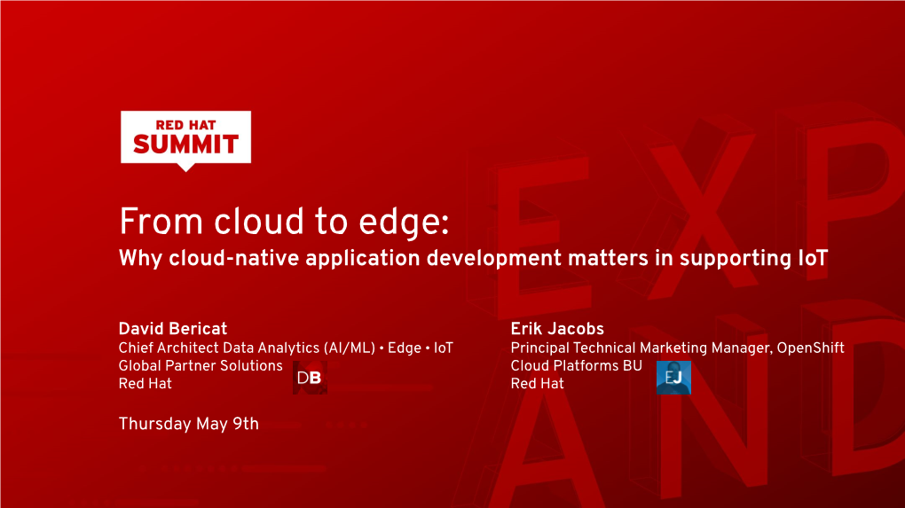 From Cloud to Edge: Why Cloud-Native Application Development Matters in Supporting Iot