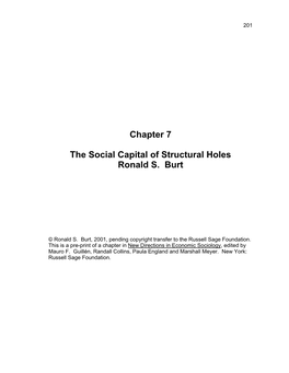 Chapter 7 the Social Capital of Structural