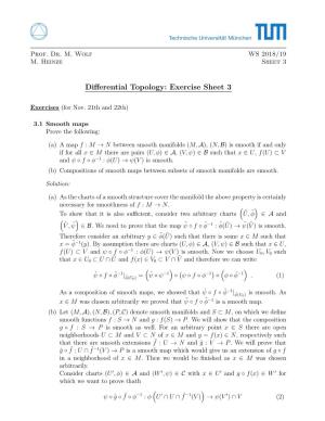 Differential Topology: Exercise Sheet 3