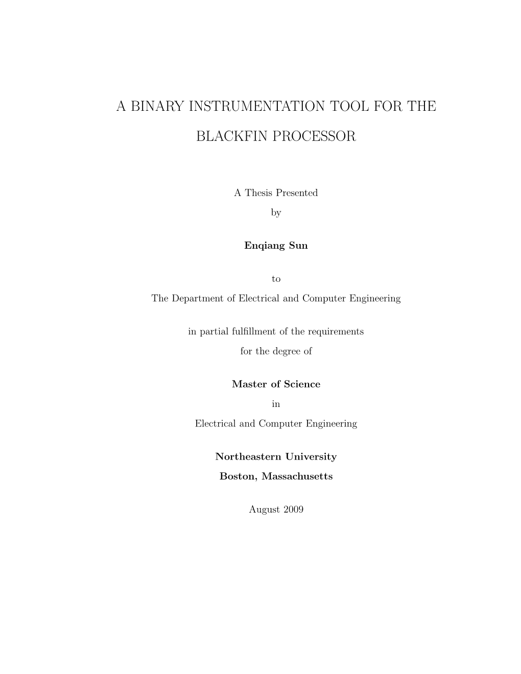 A Binary Instrumentation Tool for the Blackfin Processor