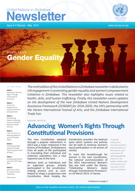 Newsletter Zimbabwe Issue 9 • February - May 2014