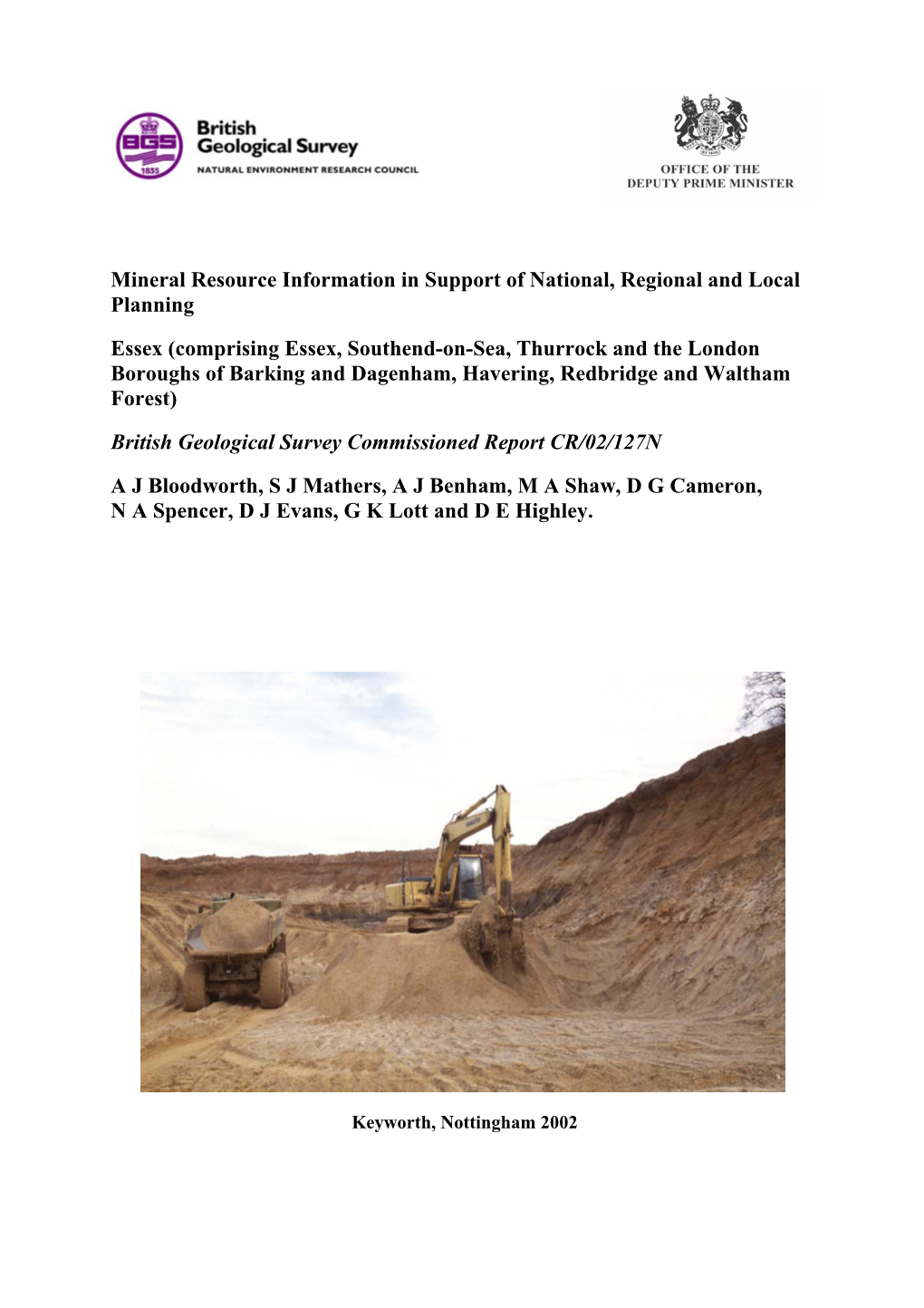 Mineral Resources Report for Essex
