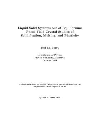 Phase-Field Crystal Studies of Solidification, Melting, and Plasticity