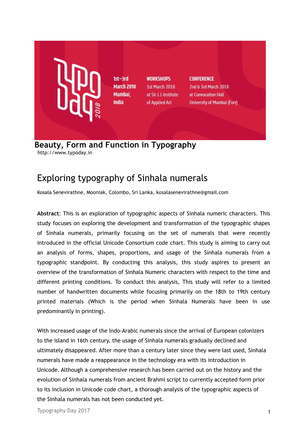 Exploring Typography of Sinhala Numerals