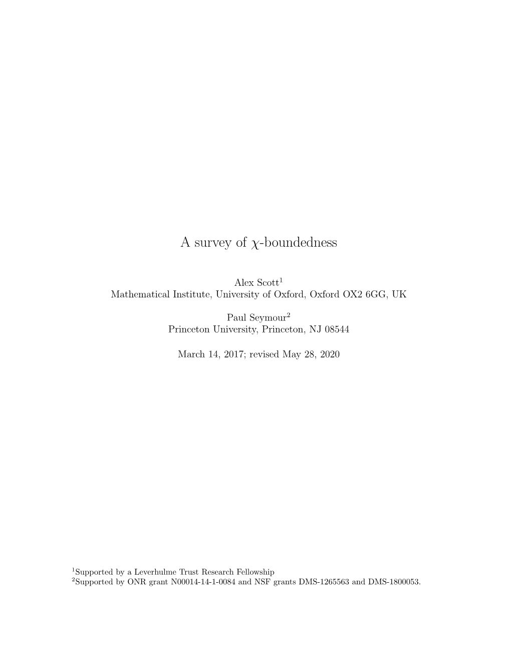 A Survey of Χ-Boundedness