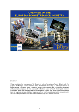 Overview of the European Downstream Oil Industry
