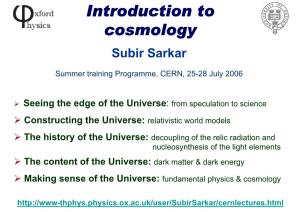Introduction to Cosmology Subir Sarkar