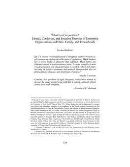 Liberal, Confucian, and Socialist Theories of Enterprise Organization (And State, Family, and Personhood)