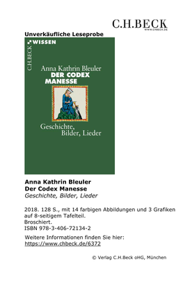Der Codex Manesse Geschichte, Bilder, Lieder