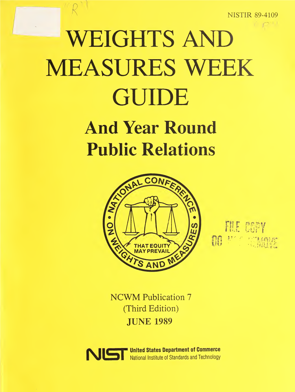 Weights and Measures Week Guide and Year Around Public Relations