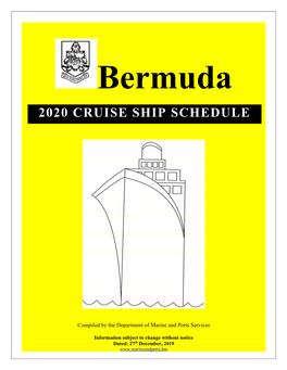 2020 Cruise Ship Schedule