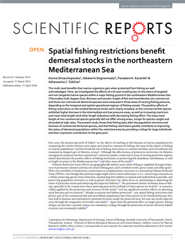 Spatial Fishing Restrictions Benefit Demersal Stocks in the Northeastern