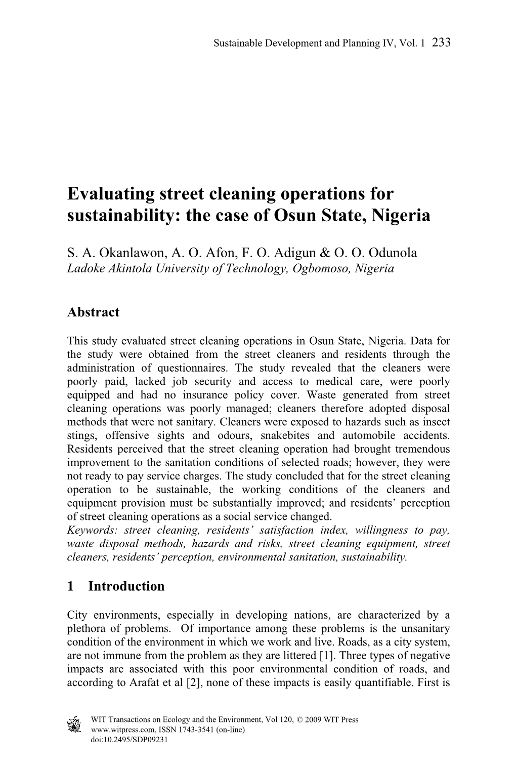 The Case of Osun State, Nigeria