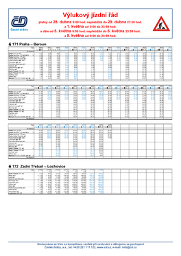 Výlukový Jízdní Řád Platný Od 28