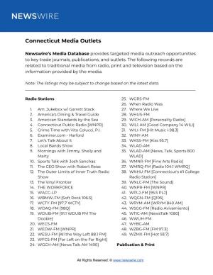 Connecticut Media Outlets