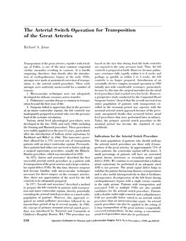 The Arterial Switch Operation for Transposition of the Great Arteries