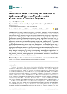 Particle Filter Based Monitoring and Prediction of Spatiotemporal Corrosion Using Successive Measurements of Structural Responses