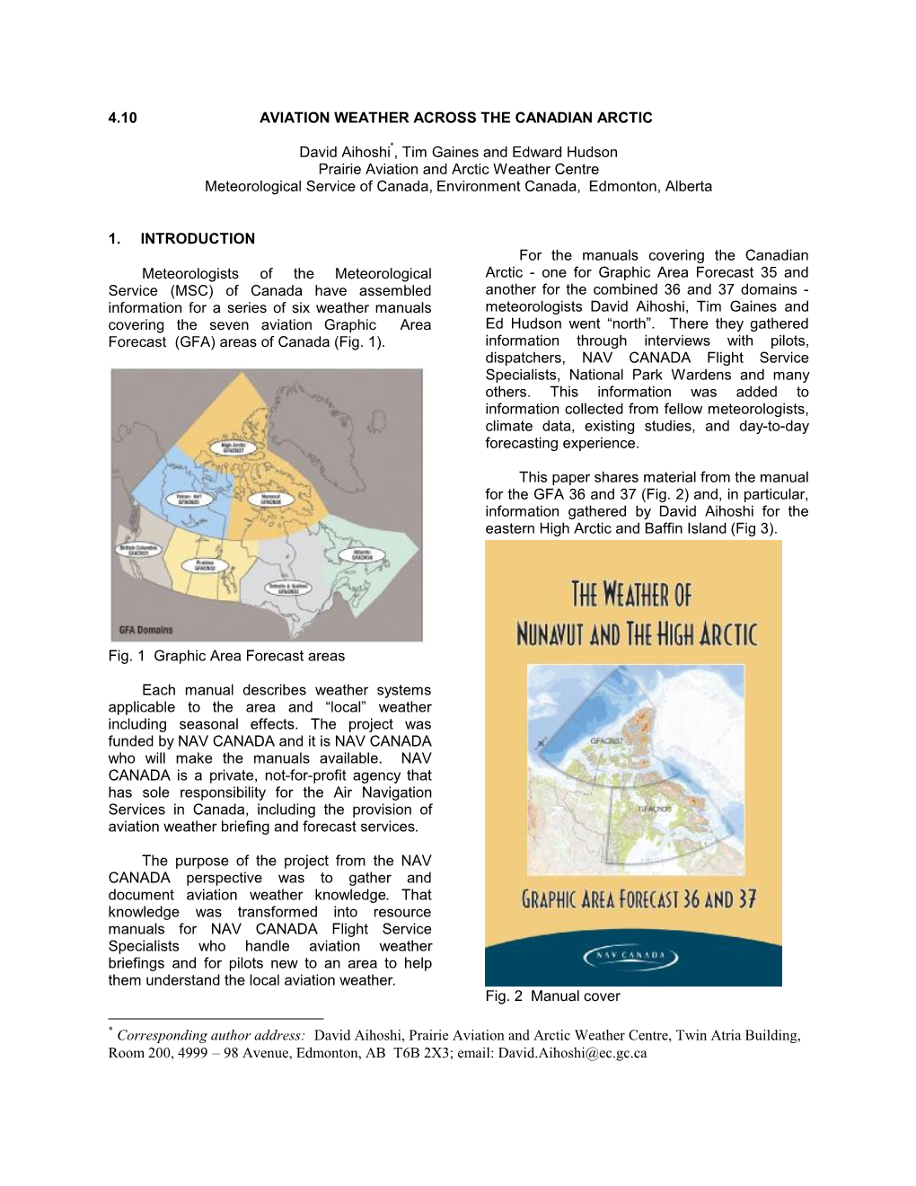 4.10 AVIATION WEATHER ACROSS the CANADIAN ARCTIC David