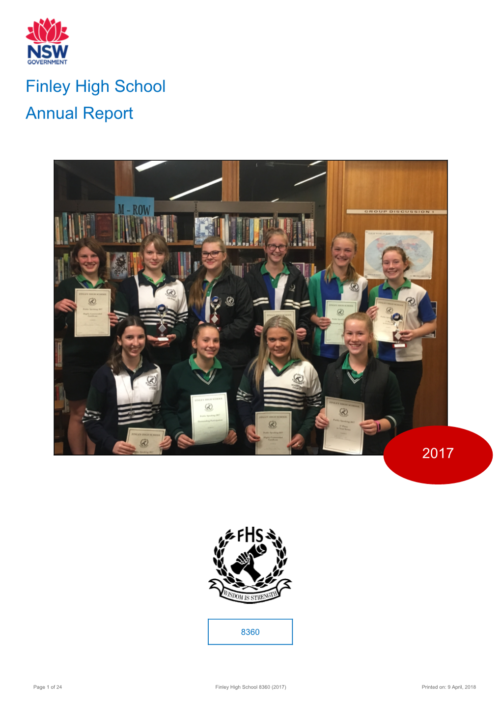 2017 Finley High School Annual Report