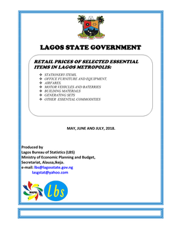 Retail Prices of Selected Essential Items in Lagos Metropolis