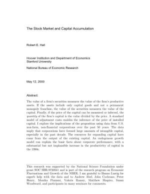 The Stock Market and Capital Accumulation