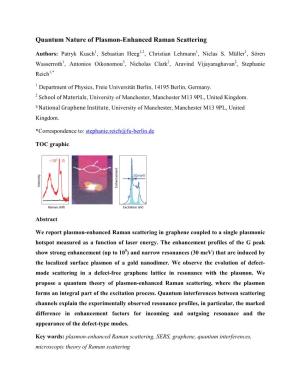 Quantum Nature of Plasmon-Enhanced Raman Scattering
