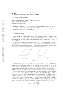 A Note on Lattice Coverings