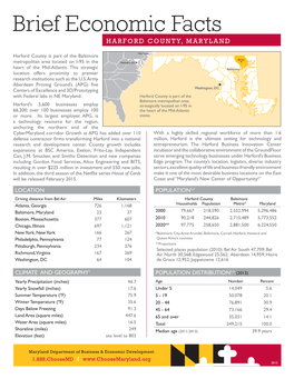 Brief Economic Facts HARFORD COUNTY, MARYLAND