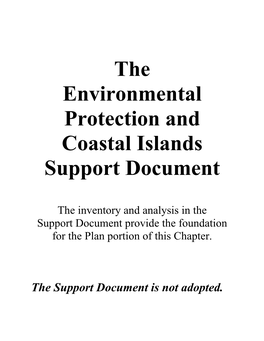 The Environmental Protection and Coastal Islands Support Document