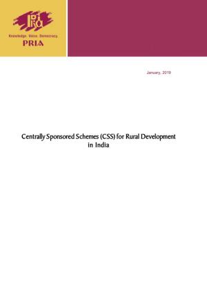 Centrally Sponsored Schemes (CSS) for Rural Development in India