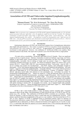 Association of GUTB and Tubercular Inguinal Lymphadenopathy - a Rare Co-Occurrence