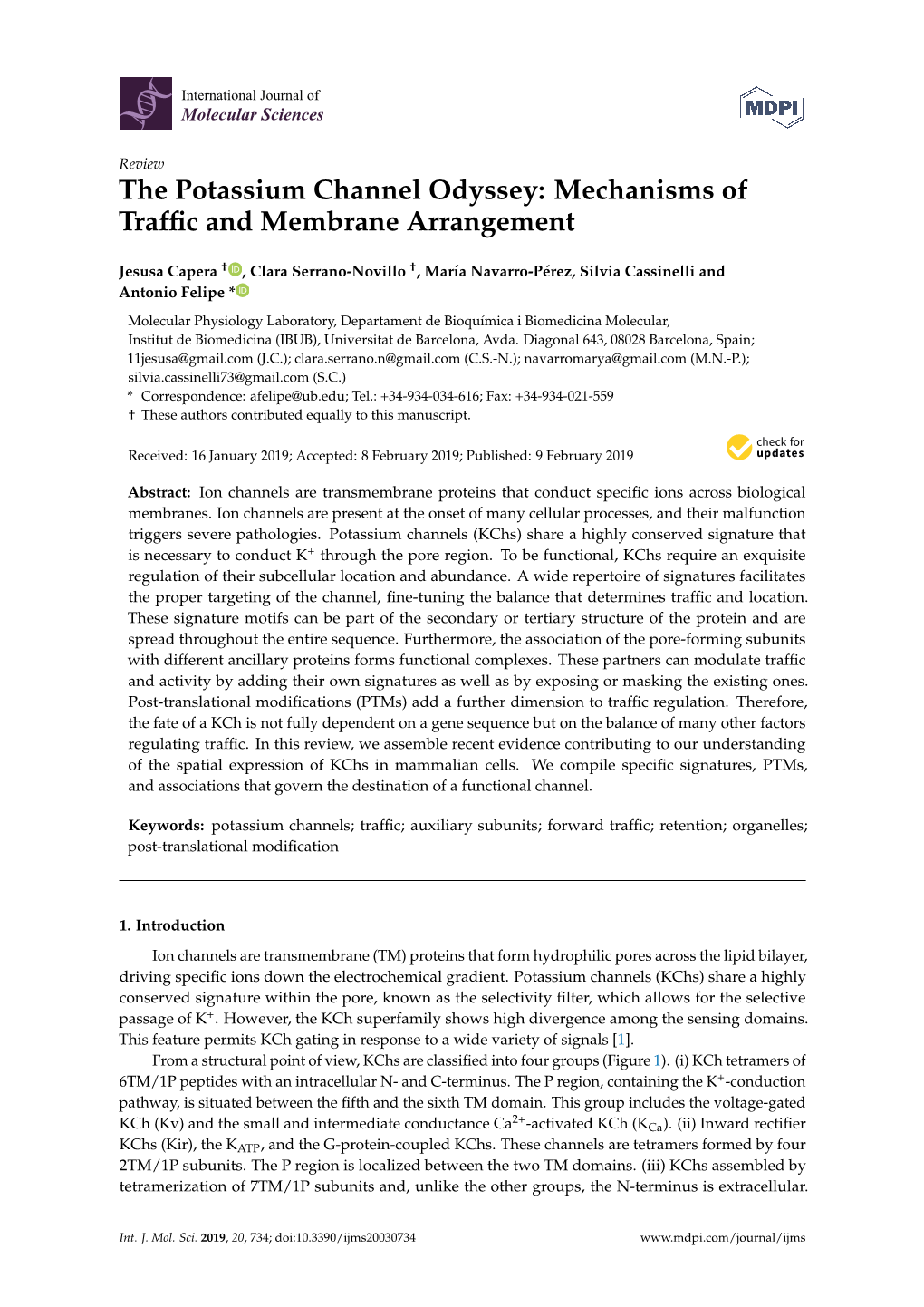 The Potassium Channel Odyssey: Mechanisms of Traffic And