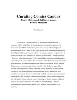 Curating Comics Canons Daniel Clowes and Art Spiegelman’S Private Museums