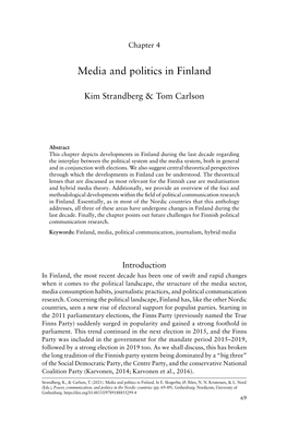 Media and Politics in Finland